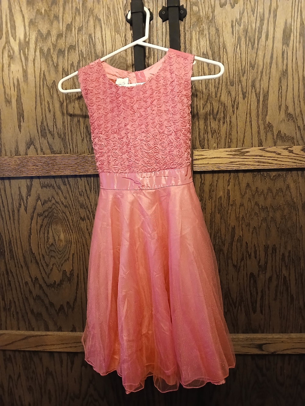 Girls' Pink Floral Bodice Party Dress
